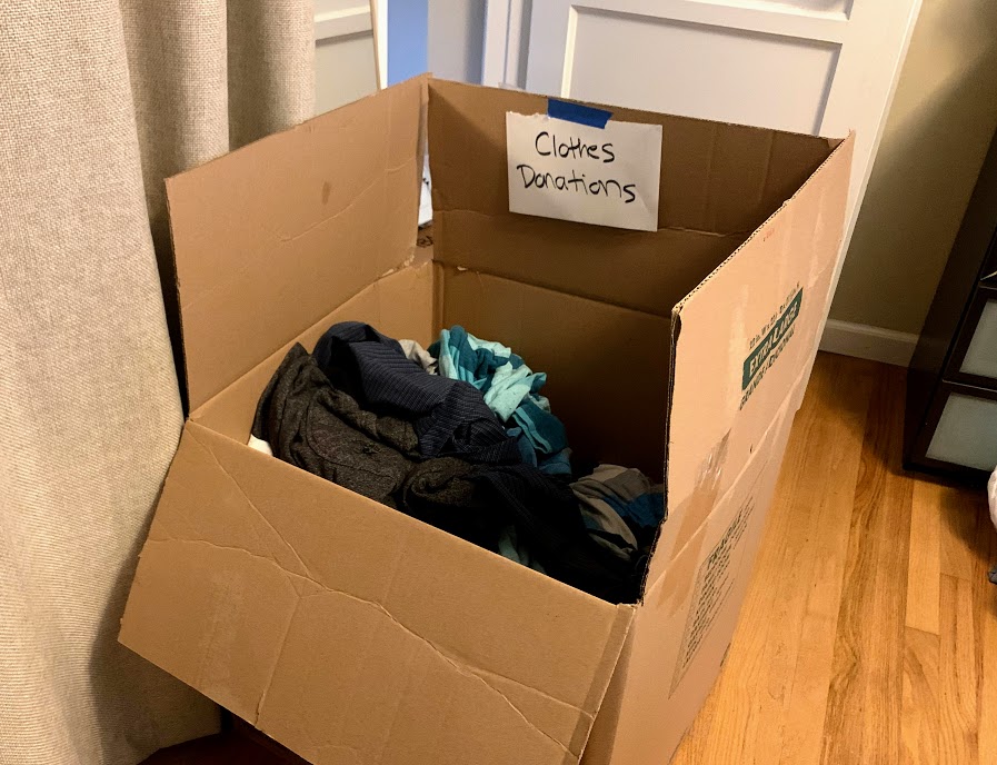 clothes donation box for moving reducing cross country move
